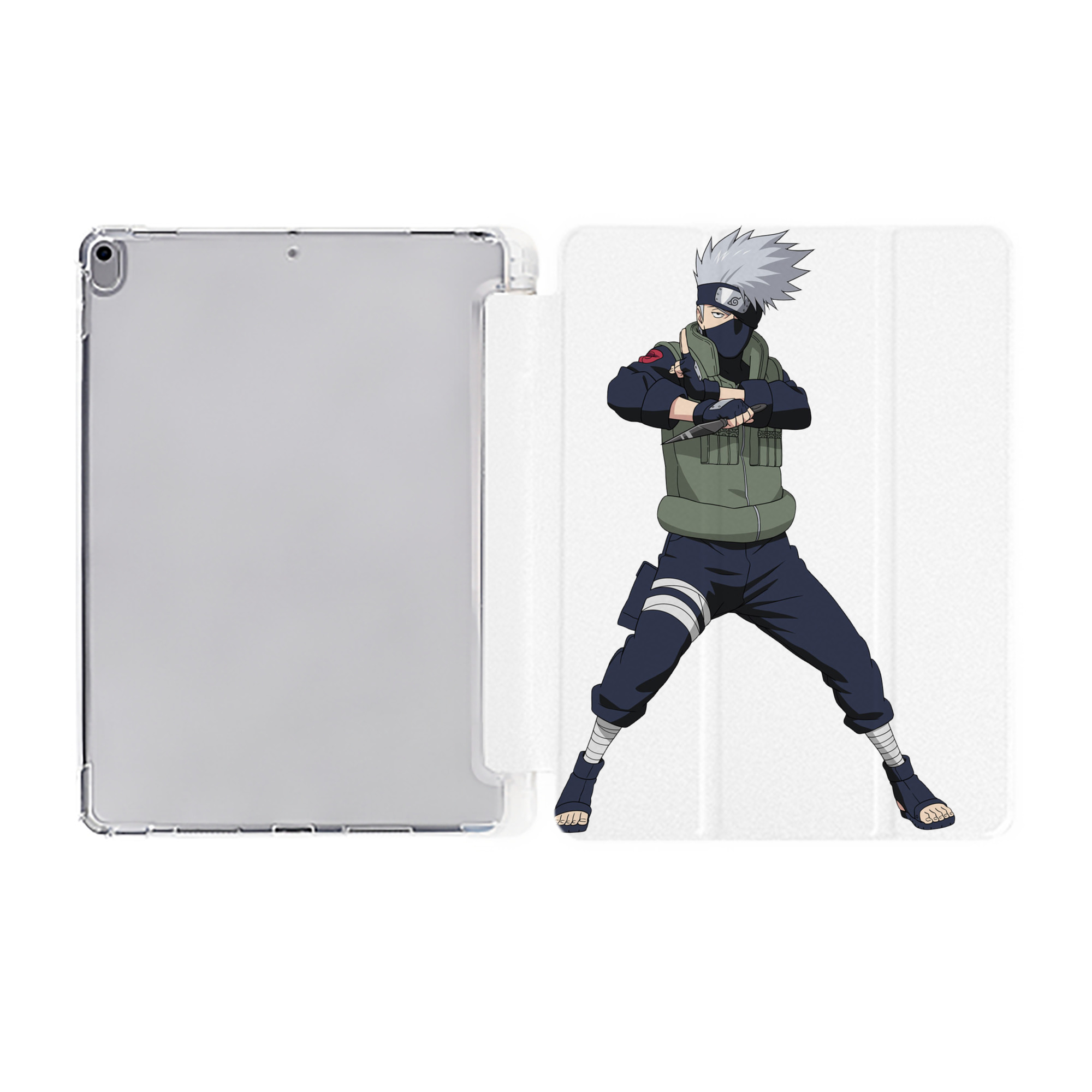 （画像用） NARUTO -ナルト- はたけ カカシ Hatake Kakashi IPad ケース ペン収納付き 三つ折りスタンド PUレザー×シリコン 対応機種9.5/10.5/10.9インチ